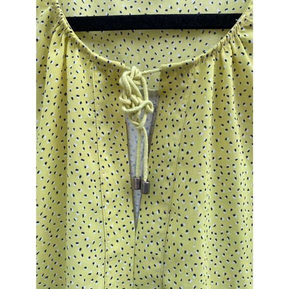 Ann Taylor Loft Yellow Design Shirt Top - Picture 3 of 6